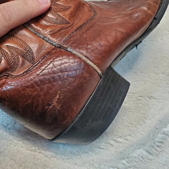 Ariat‎ Tan Cowboy Western Festival Stitched Textured Rodeo Leather Heel Boot 9EE - Picture 10 of 15